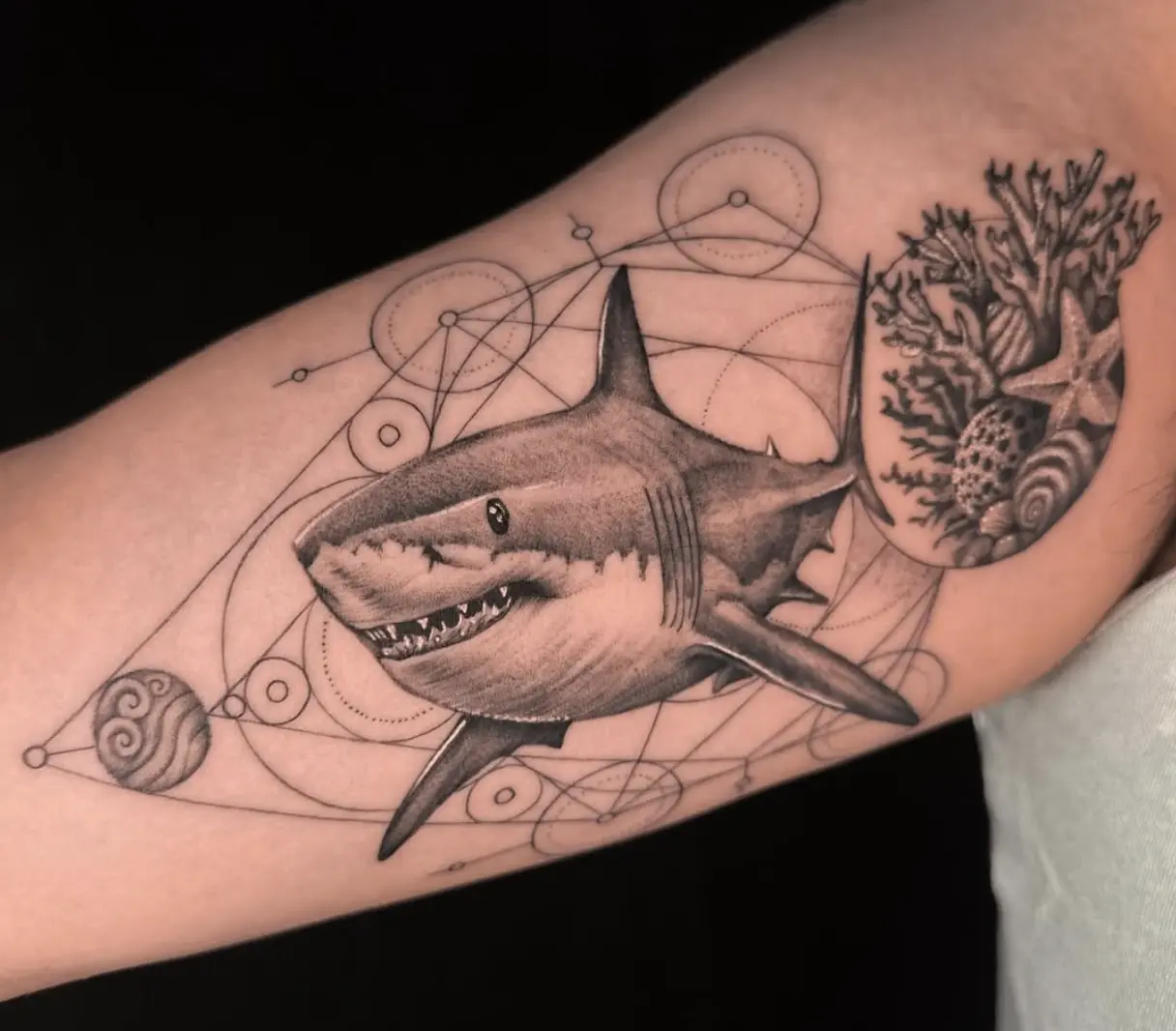 Shark tattoo by David Lay