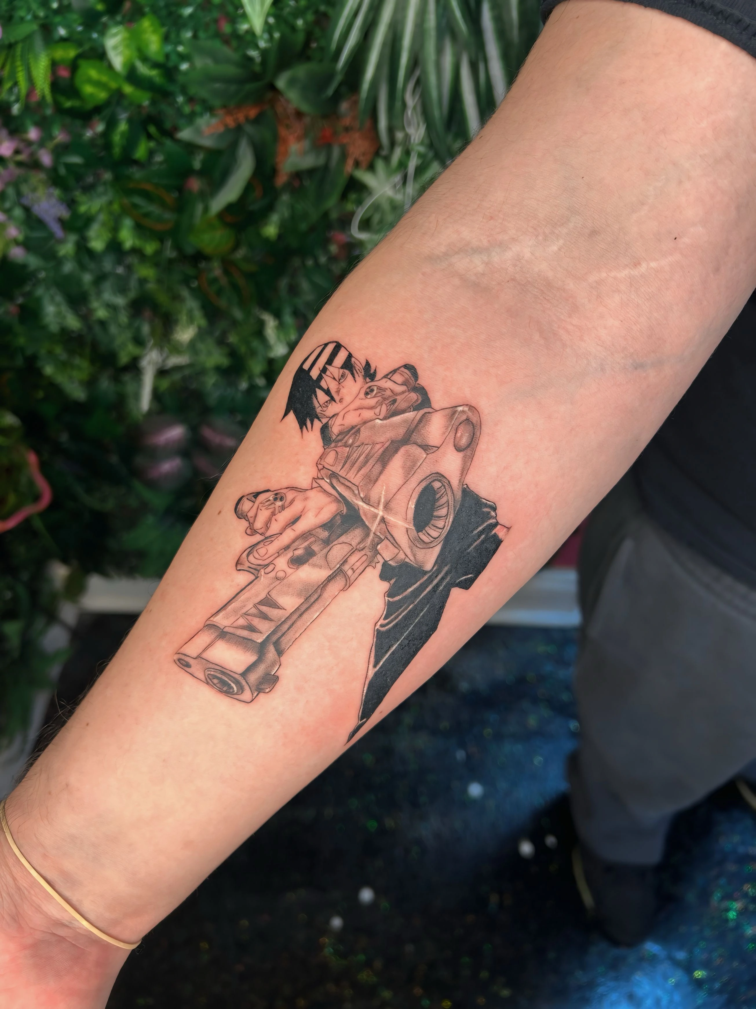 Anime panel tattoo by Sarai