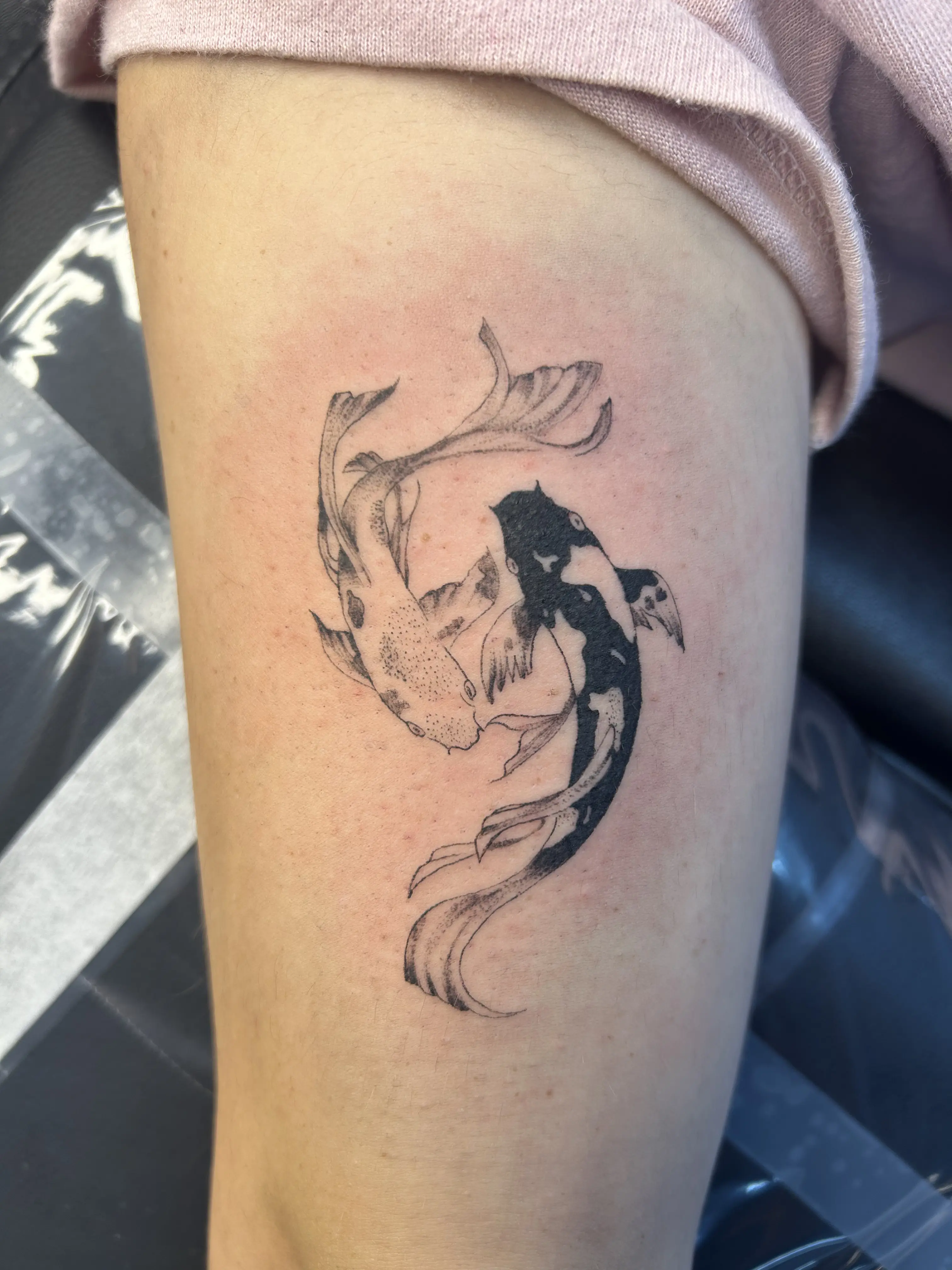 Koy fish tattoo by Sarai